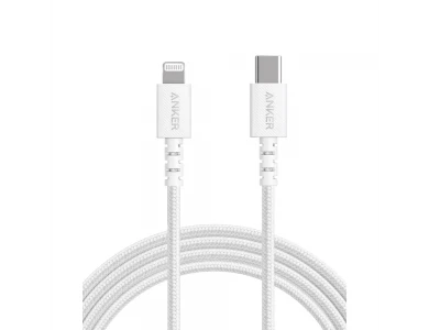 Anker PowerLine Select+ 1.8m. USB-C to Lightning cable for Apple iPhone / iPad / iPod MFi, with naylon brading, White