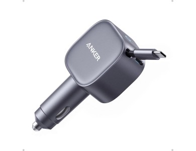 Anker Φορτιστής Αυτοκινήτου 75W με Ενσωματωμένο Καλώδιο USB-C έως 75cm & Θύρα USB-C, Grey