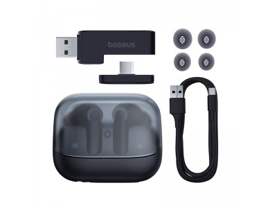 Baseus AeQur G10 ANC Bluetooth 5.3 Ακουστικά TWS, Gaming 25ms Letancy, Dual Connectivity & 25Η Playtime, Cluster Black