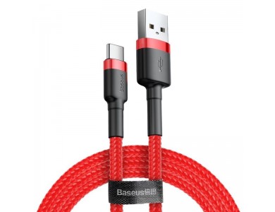 Baseus Cafule Cable USB-C to USB 2.0 3A, 2m. with Nylon Braided, Red / Black