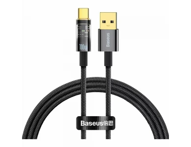 Baseus Explorer Καλώδιο USB-A σε USB-C 100W με Νάυλον Ύφανση 1μ, Μάυρο