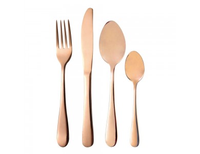 Bergner Munich Stainless Steel Cutlery Set in Gold Matt, 24pcs