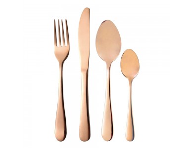 Bergner Munich Stainless Steel Cutlery Set in Gold Matt, 24pcs