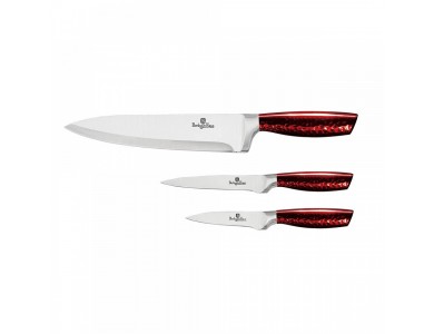 Berlinger Haus BH-2464 Stainless Steel Knives, Burgundy Edition, Set of 3 pcs