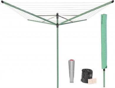 Brabantia Lift-O-Matic Rotary Dryer 50 Meter, Adjustable Height, Leaf Green