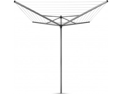 Brabantia Topspinner Rotary Dryer 40 Μέτρων, Απλώστρα Ρούχων Εξωτερικού Χώρου με Ρυθμιζόμενο Ύψος, Metallic Grey