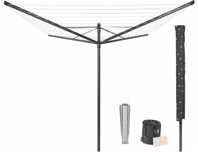 Brabantia Lift-O-Matic Rotary Dryer 50 meters, with Adjustable Height, Anthracite