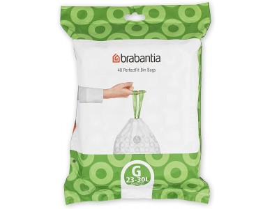 Brabantia PerfectFit Bags, Σακούλες Απορριμμάτων 23-30lt 75x42 (Μέγεθος G), 40τμχ