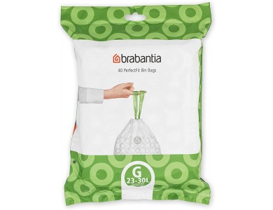 Brabantia PerfectFit Bags, Σακούλες Απορριμμάτων 23-30lt (Μέγεθος G), 40τμχ