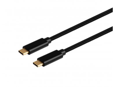 Nordic USB-C σε USB-C 3.1 Gen2 Cable 0,5m. Nylon Braiding, Black - USBC-N1011