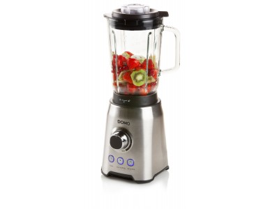DOMO Blender με Γυάλινη Κανάτα 1.5lt, Μπλέντερ για Smoothies με Ρυθμιζόμενη Ταχύτητα & 3 Προγράμματα + Βιβλίο Συνταγών