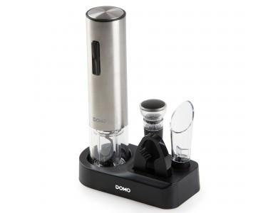 DOMO Electric Corkscrew Wine Opener, 5-Piece Wine Accessory Set with Electric Opener with LED Light, Rechargeable