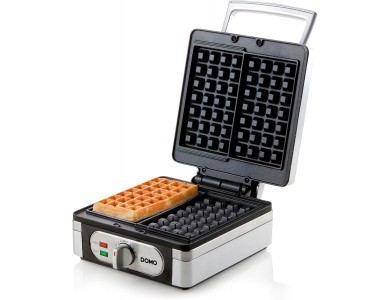 DOMO Waffle Maker, Waffle Maker with Adjustable Temperature, For Square Waffles, BPA-Free