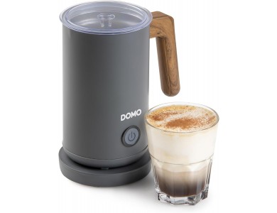 DOMO Wood You Milk Frother, Milk Frother (Hot or Cold), Matt Gray