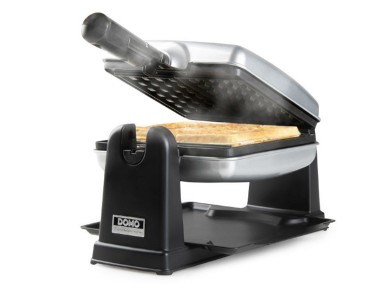 DOMO Waffle Maker, Rotating Waffle Maker with Cool Touch Handles & Adjustable Temperature, Square with Recipe Book