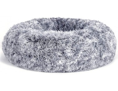 FEANDREA Large Washable Cat & Dog Bed, Κρεβάτι Κατοικιδίου με αφαιρούμενο Κάλυμμα 70x70x20cm, Grey