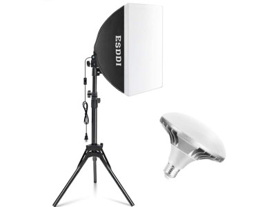 ESDDI PS075 Soft Box Kit Επαγγελματικό σετ φωτισμού για στούντιο φωτογράφισης 50x50cmμε CFL Bulb, 450W, 5400K