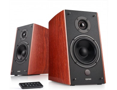 Edifier R2000DB Active 2.0 Bookshelf Speaker 120W, Αυτοενισχυόμενα Ηχεία 2 Δρόμων με Wi-Fi & Bluetooth, Σετ των 2, Καφέ