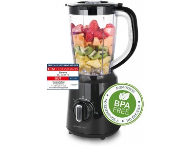 Emerio Blender, Μπλέντερ για Smoothies 500W, Κανάτα 1,5L, Λεπίδες από Ανοξείδωτο Ατσάλι & Λειτουργία Θρυμματίσματος Πάγου