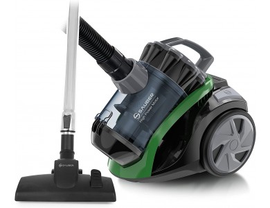 Emerio Eco Cyclone Vacuum Cleaner, 900W without Bag, with HEPA Filter & 2L Bucket, Black / Green