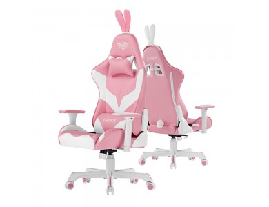 Eureka Ergonomic Pink Bunny, Gaming  Reclining Office Chair, Pink