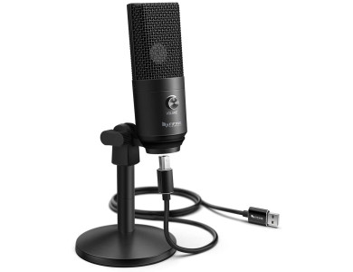 FIFINE K670B Πυκνωτικό Μικρόφωνο USB με Volume Dial & Headphone Jack, για Vocal Recording, Sreaming, Podcast κλπ