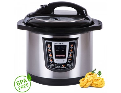 First Austria FA-5130 Multi Cooker 1000W, Programmable with 6lt Capacity, Silver