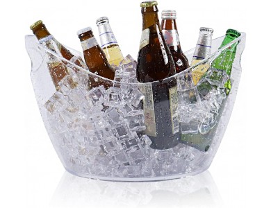 Forneed Ice Bucket, Σαμπανιέρα Οβάλ 12L, Πλαστική 41 x 29 x 27cm, Clear