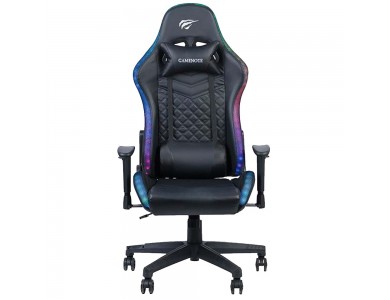 Havit GC927 RGB Gaming Chair, PU Leather Καρέκλα Γραφείου με Φωτισμό και Ανάκλιση, Black
