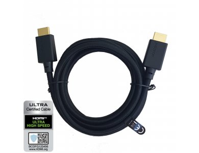 Nordic HDMI v2.1 Cable 2m. Gold-plated 8Κ@60Hz, 48Gbps, Support Dolby ATMOS, Dynamic HDR, Naylon Braided - HDMI-N1021