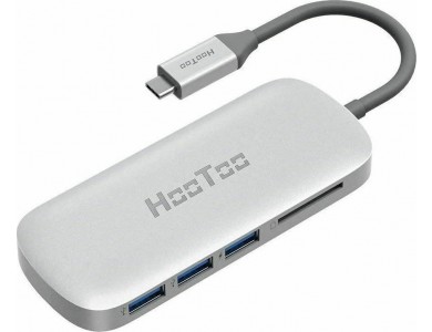 HooToo 5-in-1 Premium USB C Data Hub - USB3.0*3 + SD Card Reader + 100W PD Charging*1 - HT-UC004