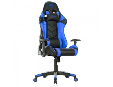 Havit GC932 Gaming Chair, PU Leather Καρέκλα Γραφείου με Ανάκλιση, Black / Blue