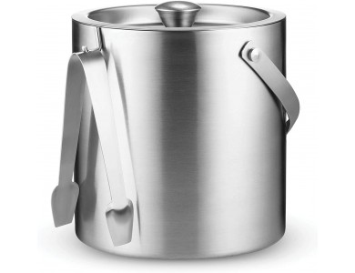 Forneed Ice Bucket, Σαμπανιέρα 3L, από Ανοξείδωτο Ατσάλι με Καπάκι και Τσιμπίδα