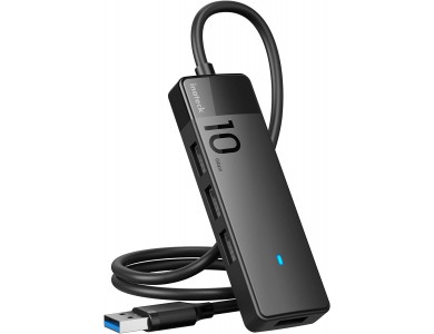 Inateck 4-in-1 Splitter USB 3.2 Gen 2 10Gbps, 4 Port Data Hub, με καλώδιο 0,5μ., Black