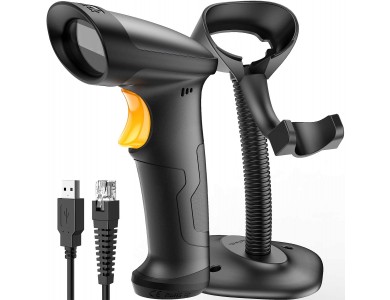 Inateck BCST-33 Handheld Wired Scanner with 1D Barcode Reader & Intelligent Stand