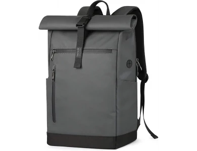 Inateck RollTop Backpack, Σακίδιο Πλάτης Αδιάβροχο 25–35L, με Cable Hole, Θέση για Power bank & Laptop Έως 17", Grey