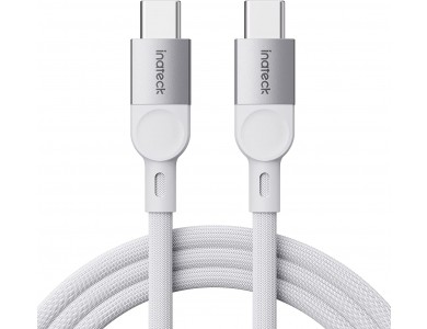 Inateck USB-C to USB-C Cable 2m. Nylon Braided, Support PD3.0/QC4.0/FCP & 5A / 100W, White