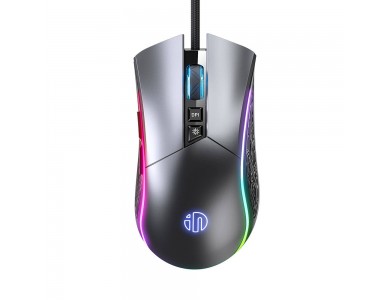 Inphic PW6 RGB Optical Gaming Mouse, Programmable 1.200-4.800 DPI, 8 Buttons, Grey