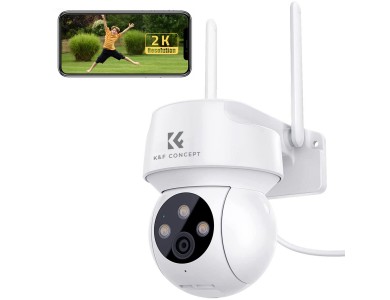 K&F Concept KF50.0006AEU Waterproof Surveillance Camera 2K 2304x1296, Wi-Fi, IP66, Two way communication & Auto Tracking
