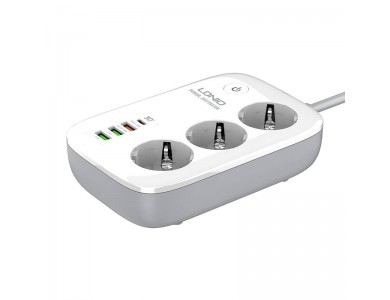 DNIO SEW3452 Smart Wi-Fi Power Socket, 3-outlet with 2 USB-A Ports & USB-C Port (QC3.0 & PD3.0), APP Control