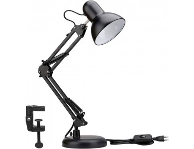 LE Professional LED Desk Lamp  Retro Style With Base & Clamp, Black