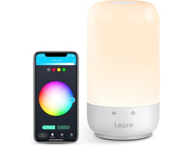 LE Professional RGB Smart Night Light, Brightness Control, with Wifi, Touch Control and Timer, Silver