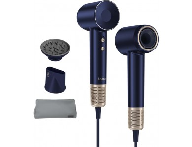 Laifen Swift Premium Hair Dryer, Ionic Πιστολάκι Μαλλιών με Φυσούνα, Θήκη, 2 Εξαρτήματα & 1.8μ. Καλώδιο, 1600W, Golden Blue