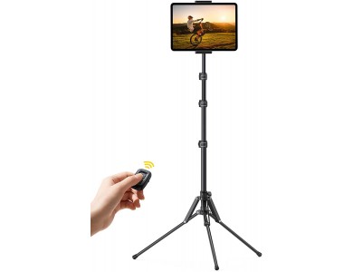Lamicall FT02 Tablet Floor Tripod Stand with Adjustable Height up to 165cm & Bluetooth Remote