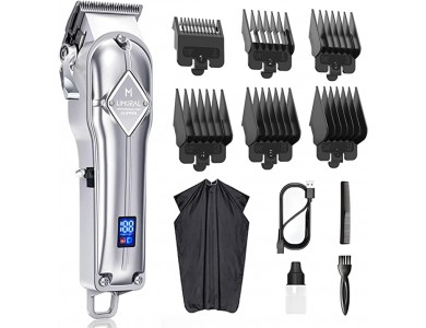 Limural K11S 12 in 1 Σετ Κουρευτικής Μηχανής με Ασύρματο Hair Clipper & Εξαρτήματα, με LED Οθόνη, Silver