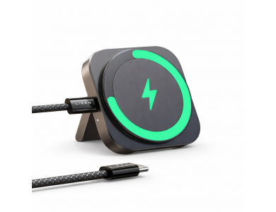 Lisen MagSafe Charging Station 15W, Ασύρματος Φορτιστής iPhone, AirPods & Apple Watch, Black