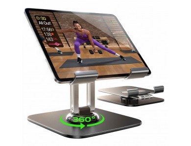 Lisen Tablet Holder, 360° Περιστρεφόμενη Βάση / Stand τοποθέτησης Κινητού / Tablet 4.7"-12.9" με Σπαστό Βραχίονα, Black