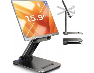 Lisen Tablet Holder, Τηλεσκοπική Βάση / Stand τοποθέτησης Κινητού / Tablet 4"-15.9", Black