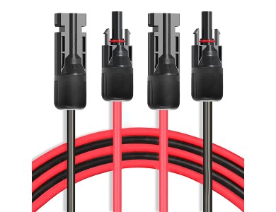 MC4 Solar Extension Cable, Καλώδιο Επέκτασης για Solar Panels, Σετ των 2 * 10m (Κόκκινο / Μαύρο)