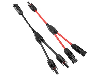 MC4 Solar Splitter Cable Y, Καλώδιο Διακλάδωσης για 2 Solar Panels, Σετ των 2 * 30cm (Κόκκινο / Μαύρο)